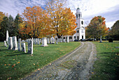 The Church of the Hill and the Cemetery. Lenox. Massachusetts (Berkshire). USA.
