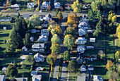 Air view of the town. Pittsfield. Massachusetts. Berkshire. USA.