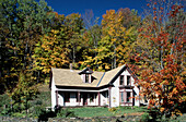 A cottage near the town. Peacham. Northeast Kingdom of Vermont. USA.