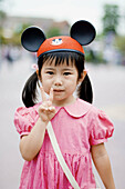 Disneyland Hong Kong, children at main street. Hong Kong. China.