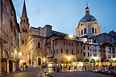 Piazza (square) delle Erbe and Chiesa (church) di Sant Andrea. Mantova. Lombardy, Italy