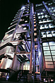 Lloyds Building at night (architect N.Foster). London. England