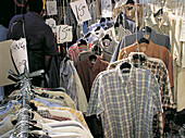 Second hand shirts for sale. Petticoat Lane flea market. London. England