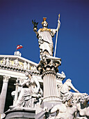 Parliament and Athena statue. Vienna. Austria