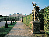 Belvedere Castle and gardens at sunrise. Vienna. Austria