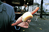 Sausage sandwich. Hambourg. Germany