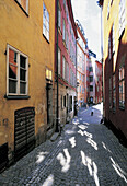Alley in Gamlastan (old town). Stockholm. Sweden