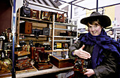 Antique cameras at Portobello Road Sunday market. London. England