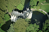 Azay-le-Rideau Castle (1518-29) and Indre River. Loire Valley. France