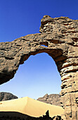 Natural arch near Djanet oasis. Tassili n Ajjer area, Sahara desert. Algeria