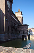 The Este castle (Castello d Este). City of Ferrara. Emilia-Romagna. Italy.