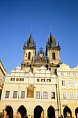 Tyn Cathedral on Staré metso (old city square) . Prague. Czech Republic