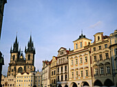 Tyn Cathedral on Staré metso (old city square) . Prague. Czech Republic