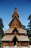 Bygdøy, ancient wooden church. City of Bergen. Norway (Scandinavia)