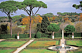 View on Villa Medici gardens. Rome, Italy
