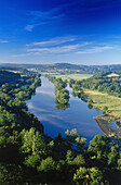 View from mount Hohenstein to river Ruhr, Witten, North Rhine-Westphalia, Germany