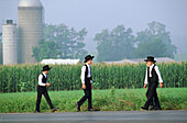 Three amish boys in sunday dress. Pennsylvania, USA