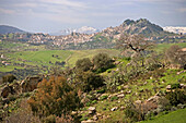 Town of Nicosia and Parco delle Madonie natural park in spring. Sicily, Italy