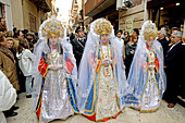 Maundy Thursday traditional procession of the veronicas in Marsala. Sicily, Italy