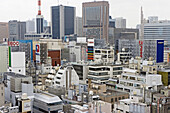 Overhead view on the city at Ginza. Tokyo. Japan