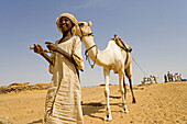 Bedouins at well on the trail from Karima to Atbarah through the Bayyudah Desert. Upper Nubia, ash-Shamaliyah state, Sudan