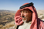 Bedouin guard. Kerak fortified castle built by French crusaders in 1132. Kerak.Kingdom of Jordan