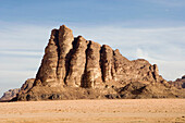 The Seven Pillars mountain. Wadi Rum desert. Kingdom of Jordan