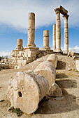 Hercules temple erected by roman emperor Versus (161-179). The citadel. Amman .Kingdom of Jordan