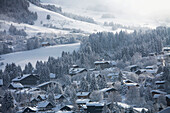 Megeve winter resort under snow. Haute-Savoie (74). France