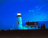 Lighthouse by night. Pemaquid Point. Maine. USA