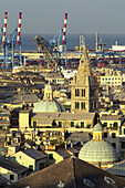 View of city and port. Genoa. Liguria. Italy