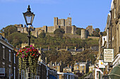 UK, Kent. Dover, castle looming above town