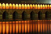 Si-o-Seh Pol, bridge of thirty-three arches over the Zayande Rud river. Esfahan. Iran