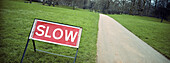 Slow sign, Green Park. London. England