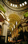 Gold mosaics adorn the ceiling of Sain Paul s Cathedral. London