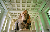 Stone bust of the egyptian Pharaoh Ramses II. British Museum. London. UK