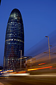 Jean Nouvel s Agbar Tower at nigth, Barcelona. Catalonia, Spain