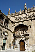 Gothic façade of the Royal Chapel, Granada. Andalusia, Spain