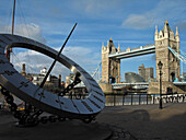 Tower Bridge and sundial. London. England