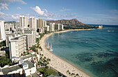 Waikiki Beach and Diamond Head. Waikiki. Hawaii. USA