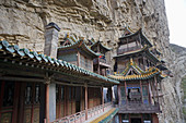 Xuankong Si hanging Buddhist monastery near Hunyuan. Shanxi province, China
