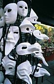White carnival masks. Venice. Italy