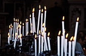 Candles in a church. Venice. Italy