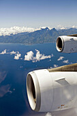 Inflight from Tahiti island. French Polynesia