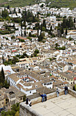 Albaicín quarter from the Alhambra. Granada. Spain