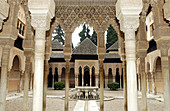 Innenhof der Löwen, Alhambra. Granada. Spanien