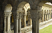 Cloister of Romanesque collegiate church. Santillana del Mar. Cantabria, Spain