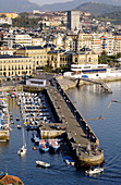 Port and Bahía de la Concha. View from Monte Urgull. San Sebastian (Donostia). Guipuzcoa. Basque Country. Spain