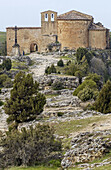 Romanische Kapelle von San Frutos im Naturpark Hoces del Duratón. Provinz Segovia, Spanien