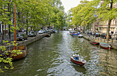 Canal, Achterburgwal. Amsterdam, Netherlands